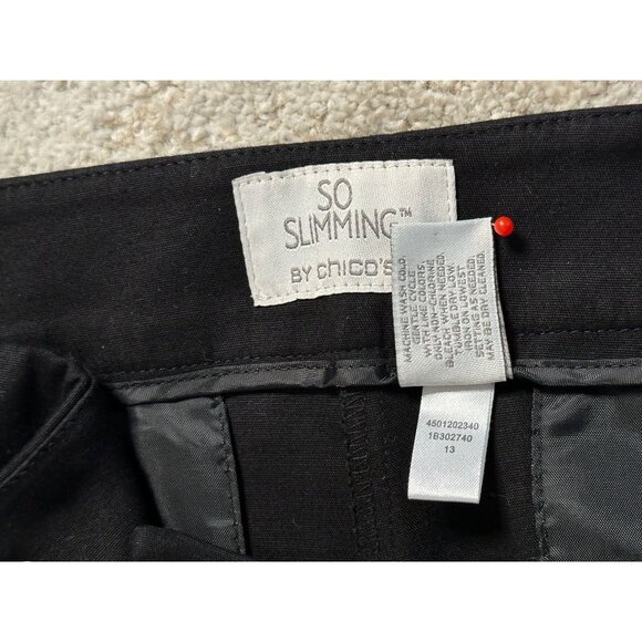 So Slimming By Chico's Dress Cuffed Capris Stretch Pants Black Size 0.5 US 6 - Picture 6 of 6